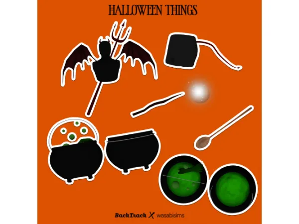 Alpha Halloween Things Set Collab with wasabisims backtrack part - The Sims 4 Custom Content