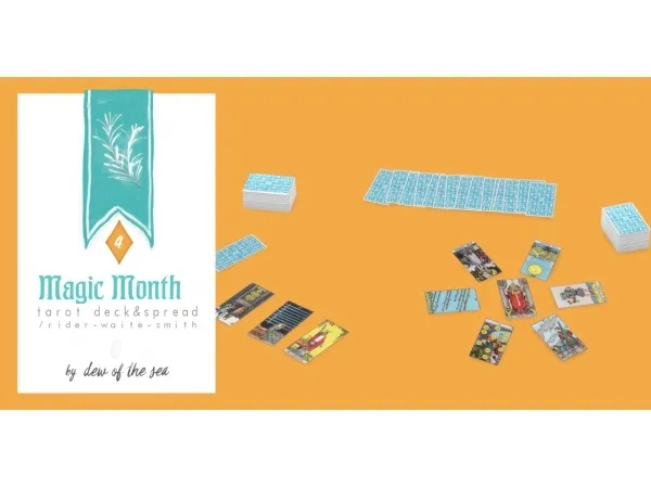Alpha [Magic Month] tarot deck spread by dew of the sea - The Sims 4 Custom Content