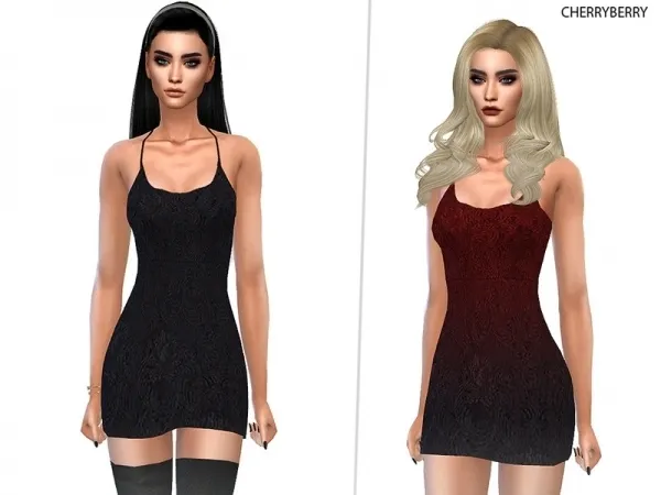 Maxis Match CherryBerrySim's Gothic Fall Dress - The Sims 4 Custom Content