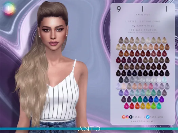 Alpha 911 hairstyle by antoSims - The Sims 4 Custom Content