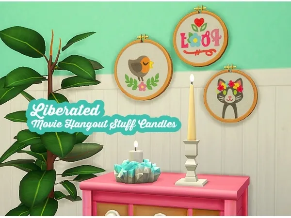 Maxis Match Liberated movie hangout stuff candles - The Sims 4 Custom Content