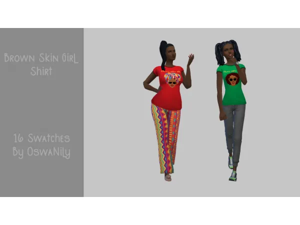 Maxis Match Brown Skin Girl Shirt by simsfinds - The Sims 4 Custom Content