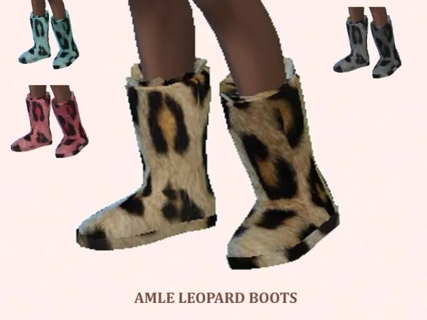 Maxis Match amlethesims' Leopard boots - The Sims 4 Custom Content