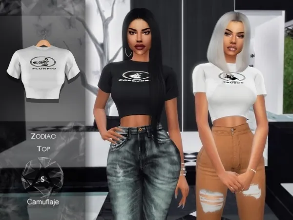 Alpha Camuflaje Zodiac (T shirt) - The Sims 4 Custom Content