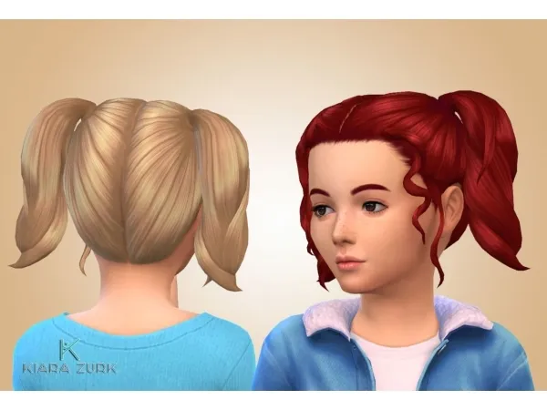 Maxis Match Marina Pigtails for Girls - The Sims 4 Custom Content