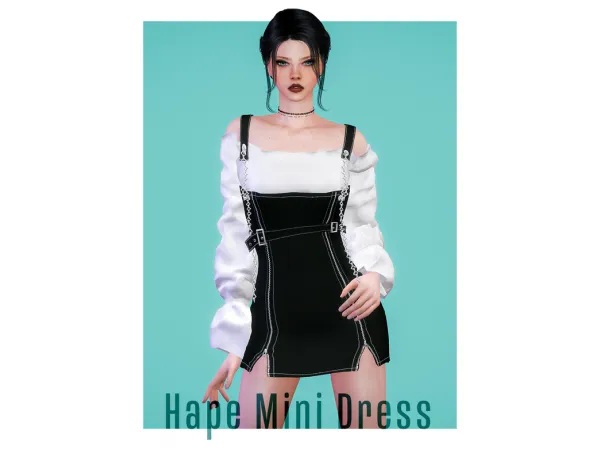 Alpha Hape Mini Dress by DarkNighTt Sims - The Sims 4 Custom Content