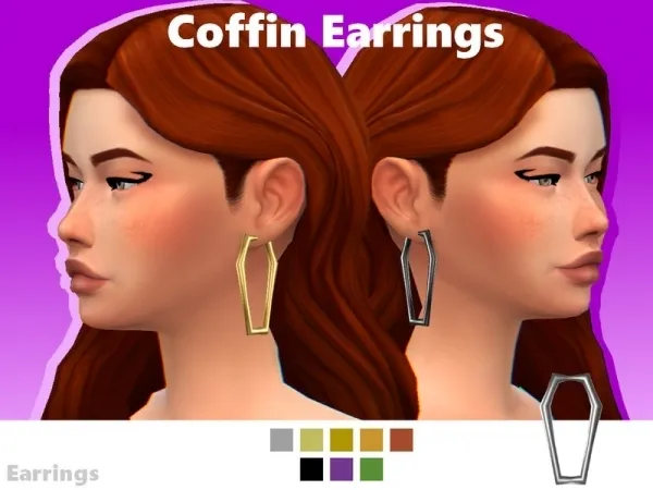 Maxis Match EvaDotG's Coffin Earrings - The Sims 4 Custom Content