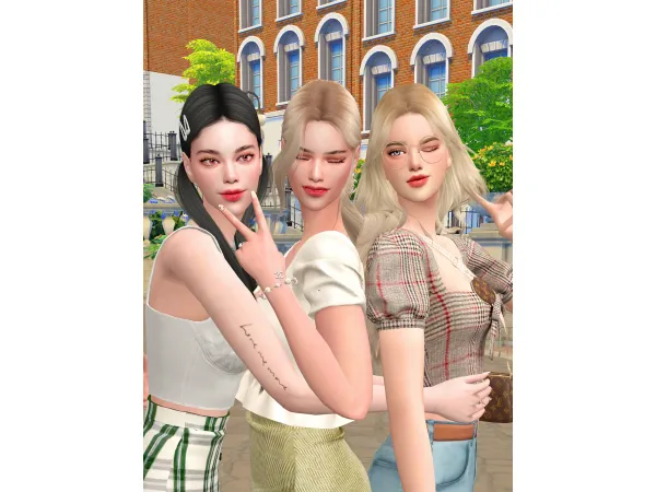 Alpha [hiyut] friends poses - The Sims 4 Custom Content