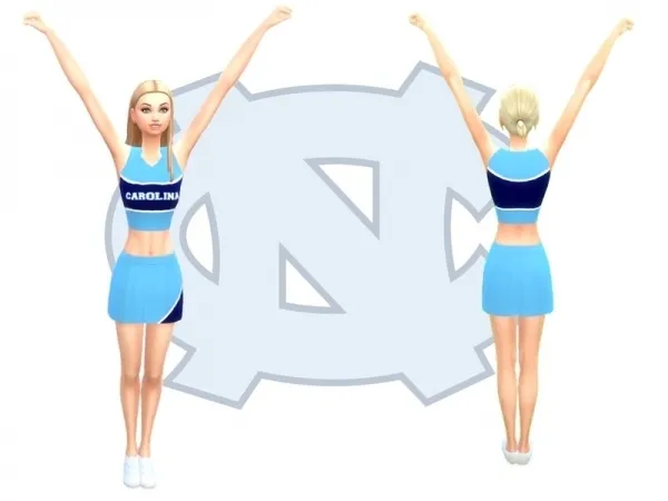 Alpha Cheer4Sims' University of North Carolina Cheerleading Uniform - The Sims 4 Custom Content