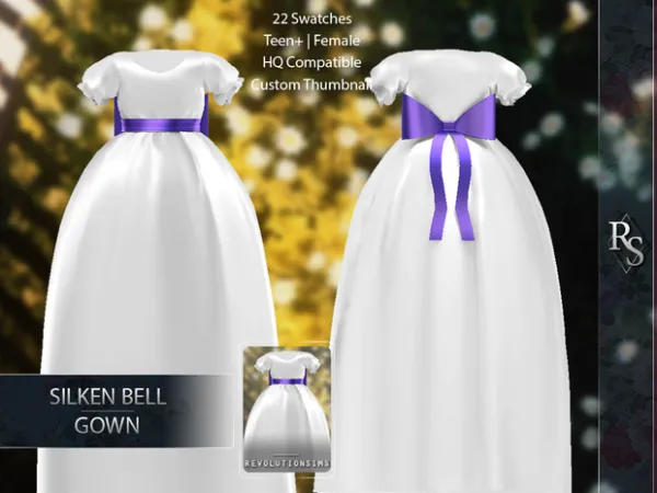 Alpha Silken Bell Gown by Revolution Sims - The Sims 4 Custom Content