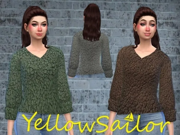 Alpha yellowsailor4382's Sherpa Sweaters - The Sims 4 Custom Content
