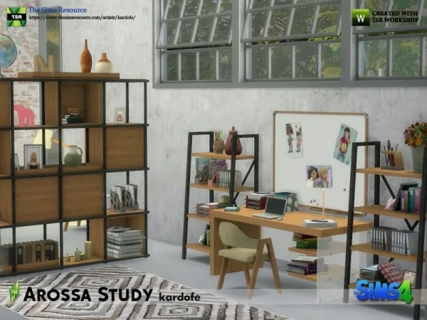 Maxis Match kardofe_Arossa Study - The Sims 4 Custom Content