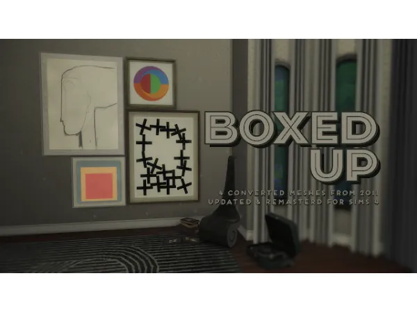 Alpha artwork boxed up set - The Sims 4 Custom Content