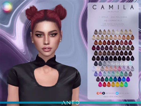 Alpha Camila Hairstyle by antoSims - The Sims 4 Custom Content