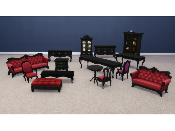 Maxis Match Princess Cordelia Raised Wood Set (Black) by xordevoreaux - The Sims 4 Custom Content