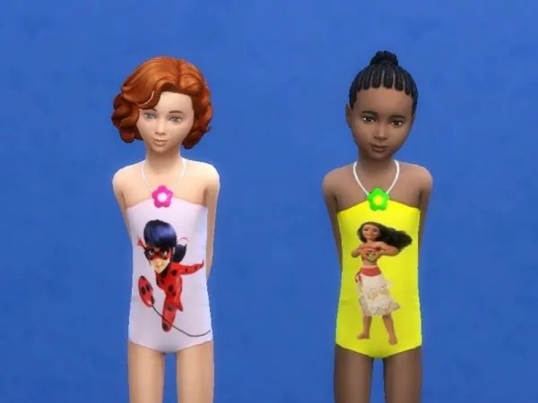 Mix Arisha 214's Cartoon swimsuits for kids - The Sims 4 Custom Content