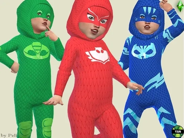 Toddler Costume Onesie with Mask - The Sims 4 Custom Content