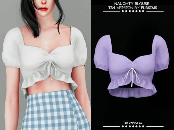 Alpha Naughty Blouse by plbsims - The Sims 4 Custom Content