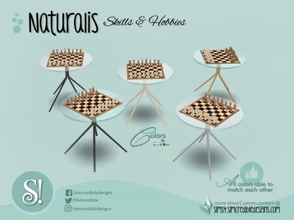 Naturalis Chess table - The Sims 4 Custom Content