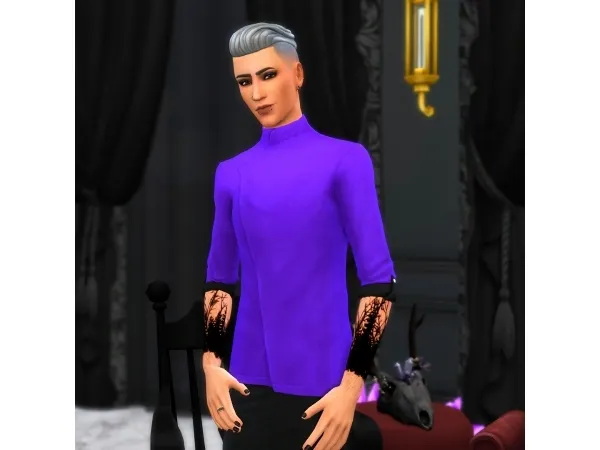 Maxis Match Vampires High Collar Shirt - The Sims 4 Custom Content