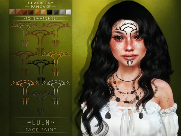 Alpha Blahberry Pancake Eden Face Paint - The Sims 4 Custom Content