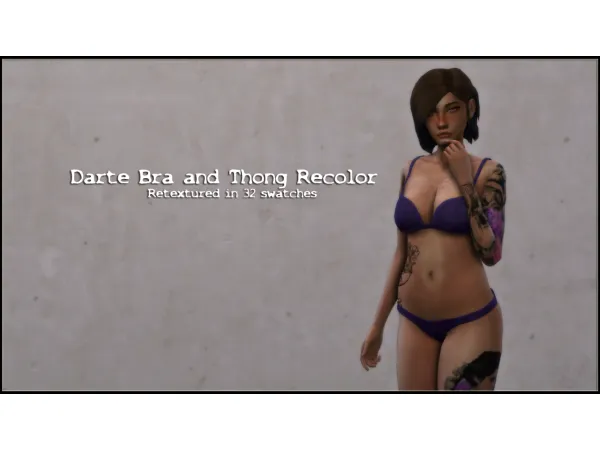 Alpha Darte77 Bra and Thong Recolor - The Sims 4 Custom Content