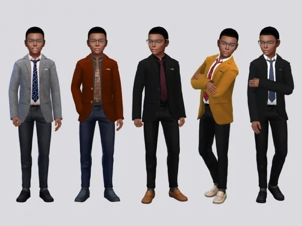 Maxis Match McLayneSims' Freshman Suit Top Boys - The Sims 4 Custom Content