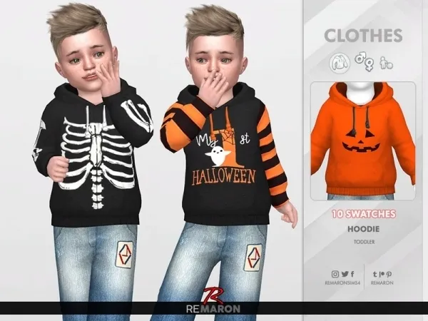 Maxis Match remaron's Halloween Hoodie for Toddler 01 - The Sims 4 Custom Content