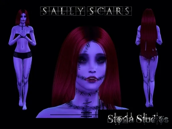 Alpha Storia Studios' Sally Scars - The Sims 4 Custom Content