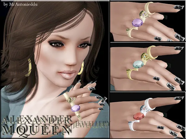 Alexander McQueen Skull Rings - The Sims 3 Custom Content