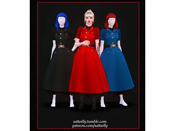 Maxis Match Military Lolita Dress by satterlly - The Sims 4 Custom Content