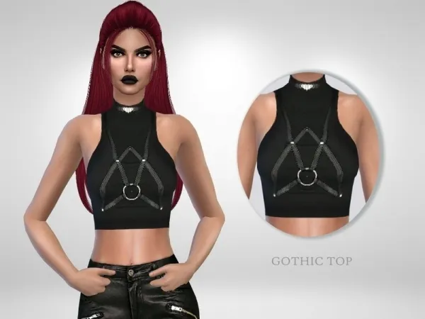 Maxis Match Puresim's Gothic Top - The Sims 4 Custom Content