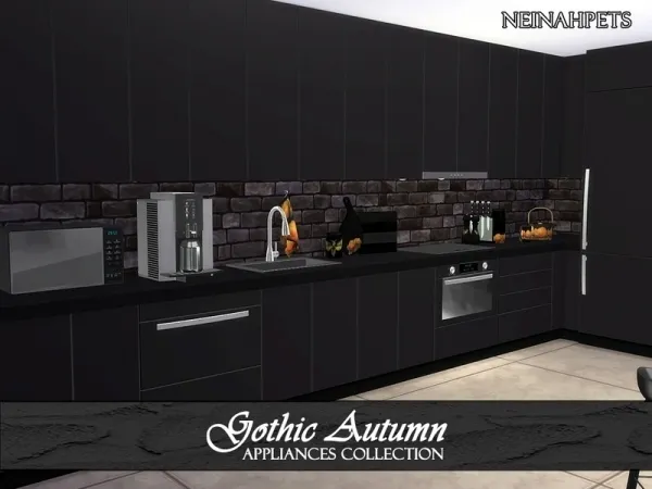 Alpha neinahpets' Gothic Autumn Appliances Mesh Required - The Sims 4 Custom Content
