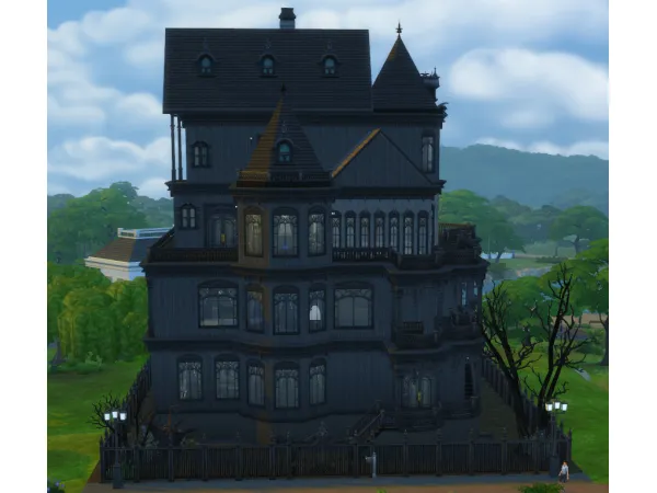 Alpha Four story revamp of the Goth family's Ophelia Villa mansion by xordevoreaux - The Sims 4 Custom Content