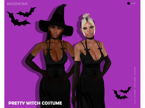 Alpha PRETTY WITCH COSTUME by simsfinds - The Sims 4 Custom Content