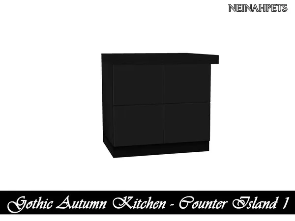 Gothic Autumn Kitchen Counter Island I Mesh Required - The Sims 4 Custom Content