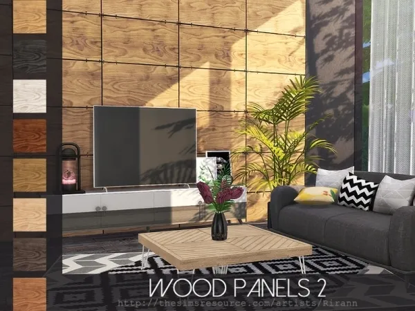 Alpha Rirann's Wood Panels 2 - The Sims 4 Custom Content