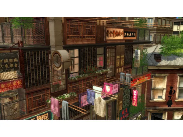 Alpha dung hongkong hanging set 2 - The Sims 4 Custom Content