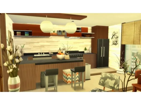 Maxis Match Japanese inspired apartment - The Sims 4 Custom Content