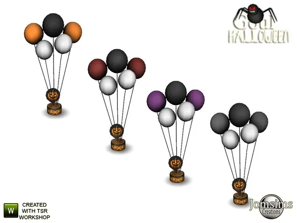Goul halloween 2020 small balloons deco - The Sims 4 Custom Content