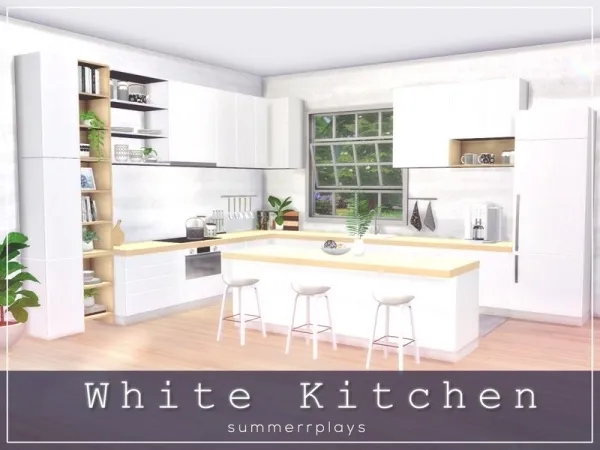 Alpha Summerr Plays' White Kitchen - The Sims 4 Custom Content