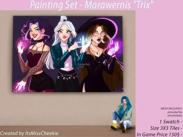 Alpha itsmisscheekie's Painting Set Marawernis (Trix) Collection SET - The Sims 4 Custom Content
