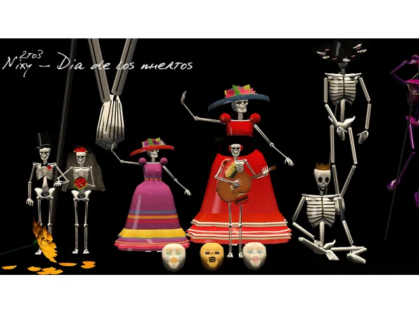 Nixy Dia de los Muertos decor - The Sims 3 Custom Content
