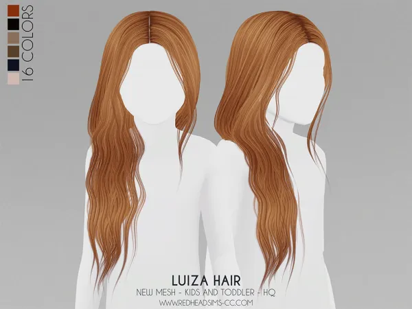 Alpha LUIZA HAIR KIDS AND TODDLER - The Sims 4 Custom Content