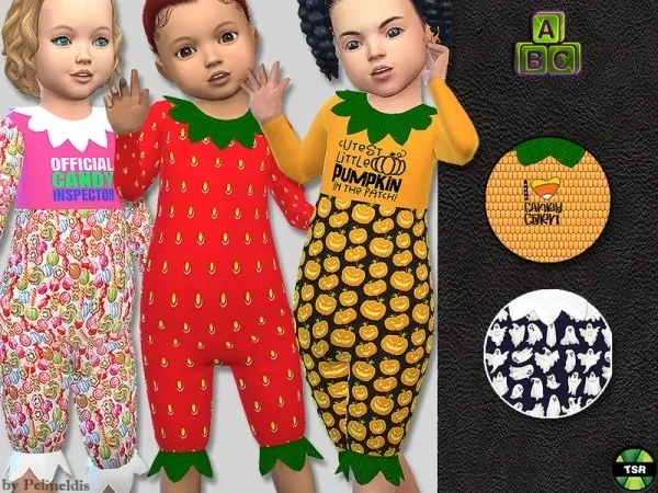 Maxis Match Pelineldis' Toddler Halloween Jumpsuit Needs SP Toddler - The Sims 4 Custom Content