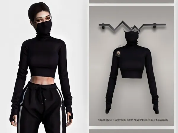Alpha busra tr's Clothes SET 92 (MASK TOP) BD348 by busratr - The Sims 4 Custom Content
