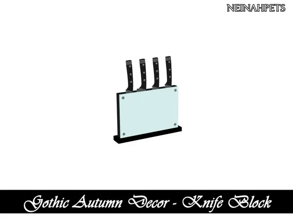 Gothic Autumn Decor Knife Block Mesh Required - The Sims 4 Custom Content