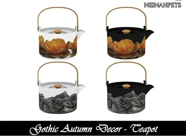 Gothic Autumn Decor Teapot Mesh Required - The Sims 4 Custom Content