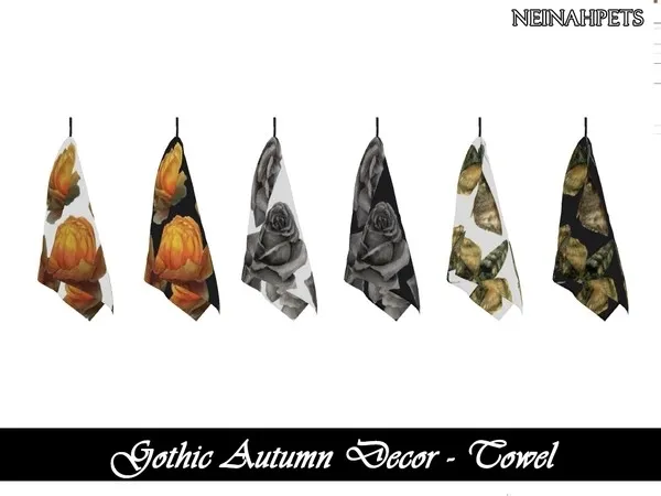 Gothic Autumn Decor Towel Mesh Required - The Sims 4 Custom Content
