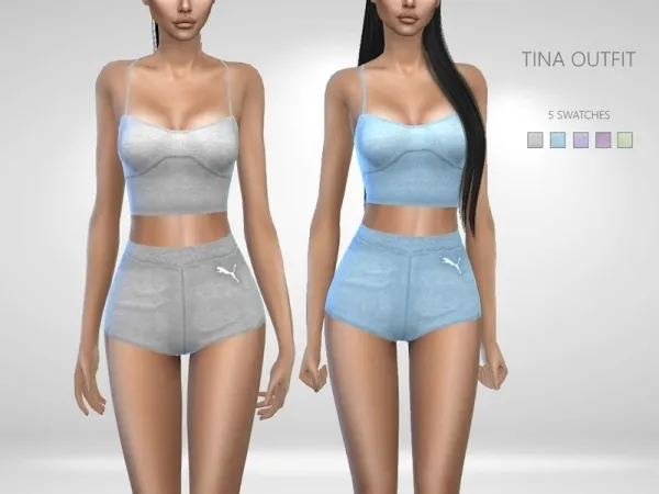 Maxis Match Puresim's Tina Sporty Outfit - The Sims 4 Custom Content